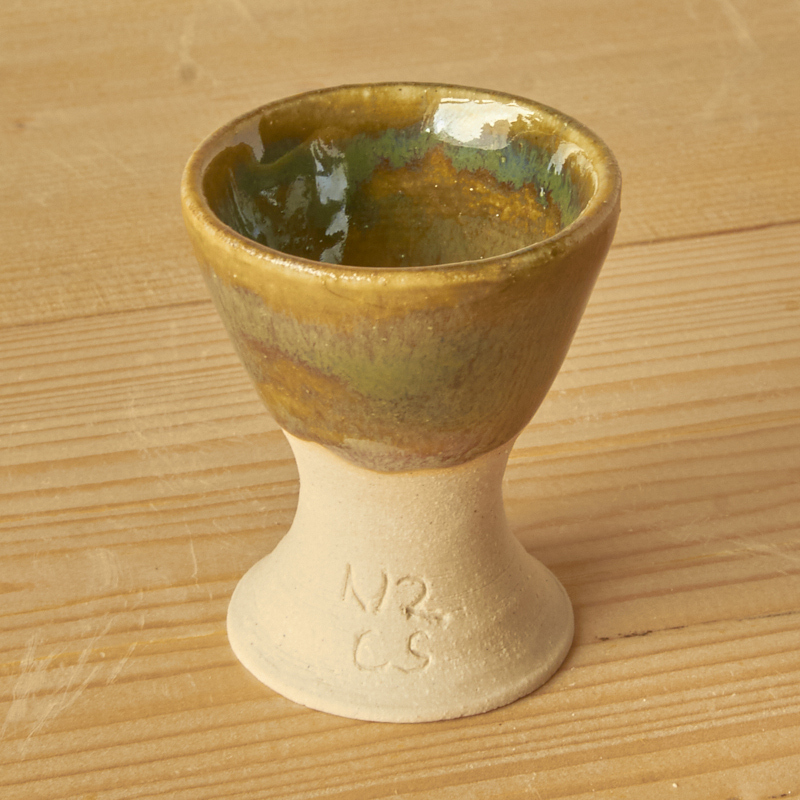 Ash glaze test on an egg cup