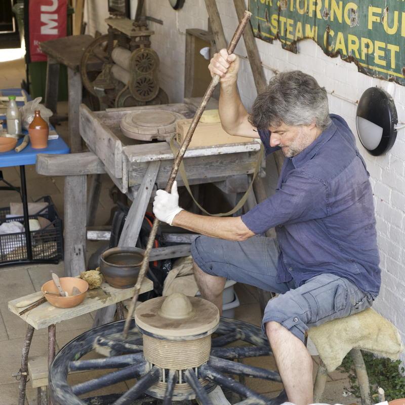 Using a stick to turn the wheel